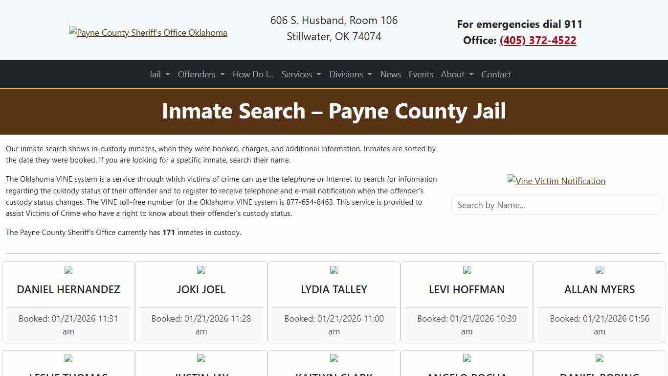 Inmate Search | County Sheriff's Office